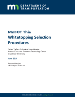 MnDOT thin whitetopping selection procedures  final report