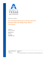 Use of Geothermal Energy for Deicing Approach Pavement Slabs and Bridge Decks Phase 1 Final Report