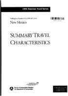 1995 American Travel Survey Summary Travel Characteristics New Mexico