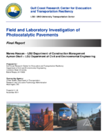 Field and laboratory investigation of photocatalytic pavements