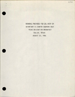 Remarks Prepared for Delivery by Secretary of Transportation Elizabeth Hanford Dole Texas Delegation Breakfast