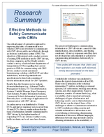 Effective Methods to Safely Communicate with Commercial Motor Vehicles Summary