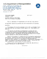 Department of Transportation News Releases November 1977