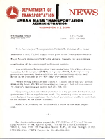 Department of Transportation News Urban Mass Transportation Administration UMTA 7578