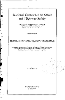 Model Municipal Traffic Ordinance April 22 1930