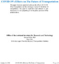 COVID19s Effects on The Future of Transportation