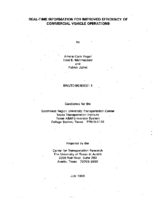 RealTime Information for Improved Efficiency of Commercial Vehicle Operations