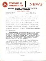 Department of Transportation News Urban Mass Transportation Administration UMTA 2674