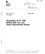 Evaluation of FY 1987 Safety Belt Use Law State Enforcement Grants