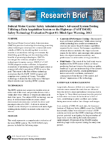 FAST DASH Safety Technology Evaluation Project 1  Blindspot Warning 2012