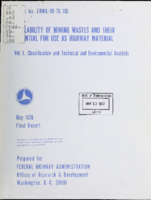 Availability of mining wastes and their potential for use as highway material