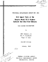 Bird Impact Tests of The Douglas Model Dc8 Airplane Eyebrow and ClearView Windshield