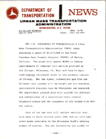 Department of Transportation News Urban Mass Transportation Administration UMTA 7474