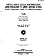 Identification of General RiskManagement Countermeasures for Unsafe Driving Actions Volume 1 Description and Analysis of Promising Countermeasures