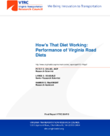 Hows That Diet Working Performance of Virginia Road Diets