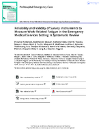 Reliability and Validity of Survey Instruments to Measure WorkRelated Fatigue in the Emergency Medical Services Setting A Systematic Review