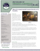 Effect of Increased Asphalt Pavement Density on its Durability Research Project Capsule