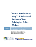 Actual Results May Vary  A Behavioral Review of EcoDriving for Policy Makers