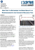 New Test To Determine the Bond Quality of Reinforcements for Concrete Railroad Ties Research Results
