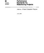 Performance Standards for Ridesharing Projects Volume I  Project Evaluation Program