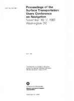 Proceedings of the Surface Transportation Users Conference on Navigation  November 1617 1982 Washington DC