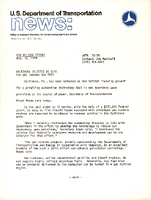 US Department of Transportation news Office of Assistant Secretary for Governmental and Public Affairs UMTA 1279 Baltimore Selected as Site for Gas Turbine Bus Test