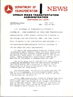 Department of Transportation News Urban Mass Transportation Administration UMTA 7579