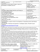 Field Evaluation of New Technologies for Measuring Pavement Quality