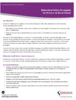 Local and Rural Road Safety Briefing Sheets  Behavioral Safety Strategies for Drivers on Rural Roads