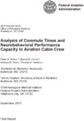 Analysis of Commute Times and Neurobehavioral Performance Capacity in Aviation Cabin Crew