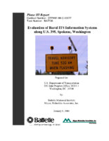 Evaluation of rural ITS information systems along US 395 Spokane Washington