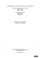 Final Report Evaluation Of The ITS Planning Process FHWA Project No Ivh9351602
