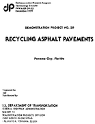 Recycling of Asphalt Concrete Pavements US 98 Panama City Florida