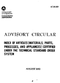 AC 2036N Index of Materials Parts Processes and Appliances Certified Under the Technical Standard Order System