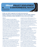 FHWA and USGS cooperate to provide environmental engineeringscience curricula developed for the stochastic empirical loading and dilution model SELDM to universities and colleges