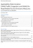 Applicability Determination CMAQ Traffic Congestion and CMAQ OnRoad Mobile Source Emissions Measures 23 CFR 490707 and 490807 as of October 1 2019