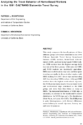 Analyzing the Travel Behavior of HomeBased Workers in the 1991 Caltrans Statewide Travel Survey