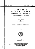 Impact Tests of Flexible Nonmetallic Aircraft Fuel Tanks Installed In Two Categories of Simulated Wing Structures