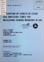 Evaluation of LengthofStain Gas Indicator Tubes for Measuring Carbon Monoxide in Air