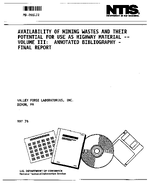 Availability of Mining Wastes and Their Potential for Use As Highway Material Volume III  Annotated Bibliography