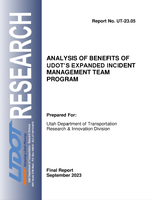 Analysis of Benefits of UDOTs Expanded Incident Management Team Program