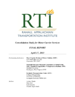 Consolidation Study for Motor Carrier Services