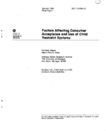 Factors Affecting Consumer Acceptance and Use of Child Restraint Systems