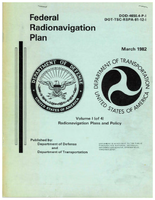 Federal Radionavigation Plan Volume I of 4 Radionavigation Plans and Policy