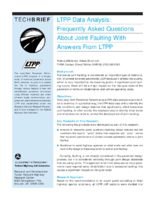 LTPP Data Analysis Frequently Asked Questions About Joint Faulting With Answers From LTPP
