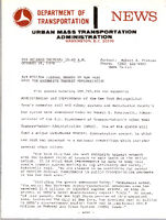 Department of Transportation News Urban Mass Transportation Administration UMTA 76115 89 Million Federal Grants to New York Area for Extensive Transit Modernization