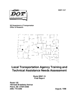 Local Transportation Agency Training and Technical Assistance Needs Assessment