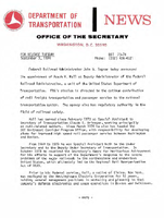 Department of Transportation News Releases September 1974