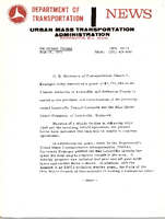 Department of Transportation News Urban Mass Transportation Administration UMTA 9974