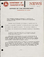 Press Conference Statement by Secretary of Transportation Claude S Brinegar Department of Transportation Headquarters